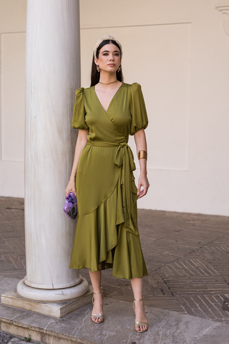 Vestido midi Lola Bordeaux