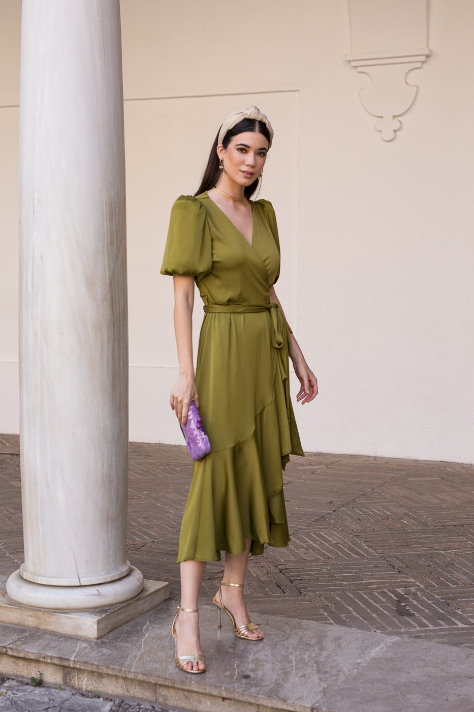 Vestido midi Lola Bordeaux