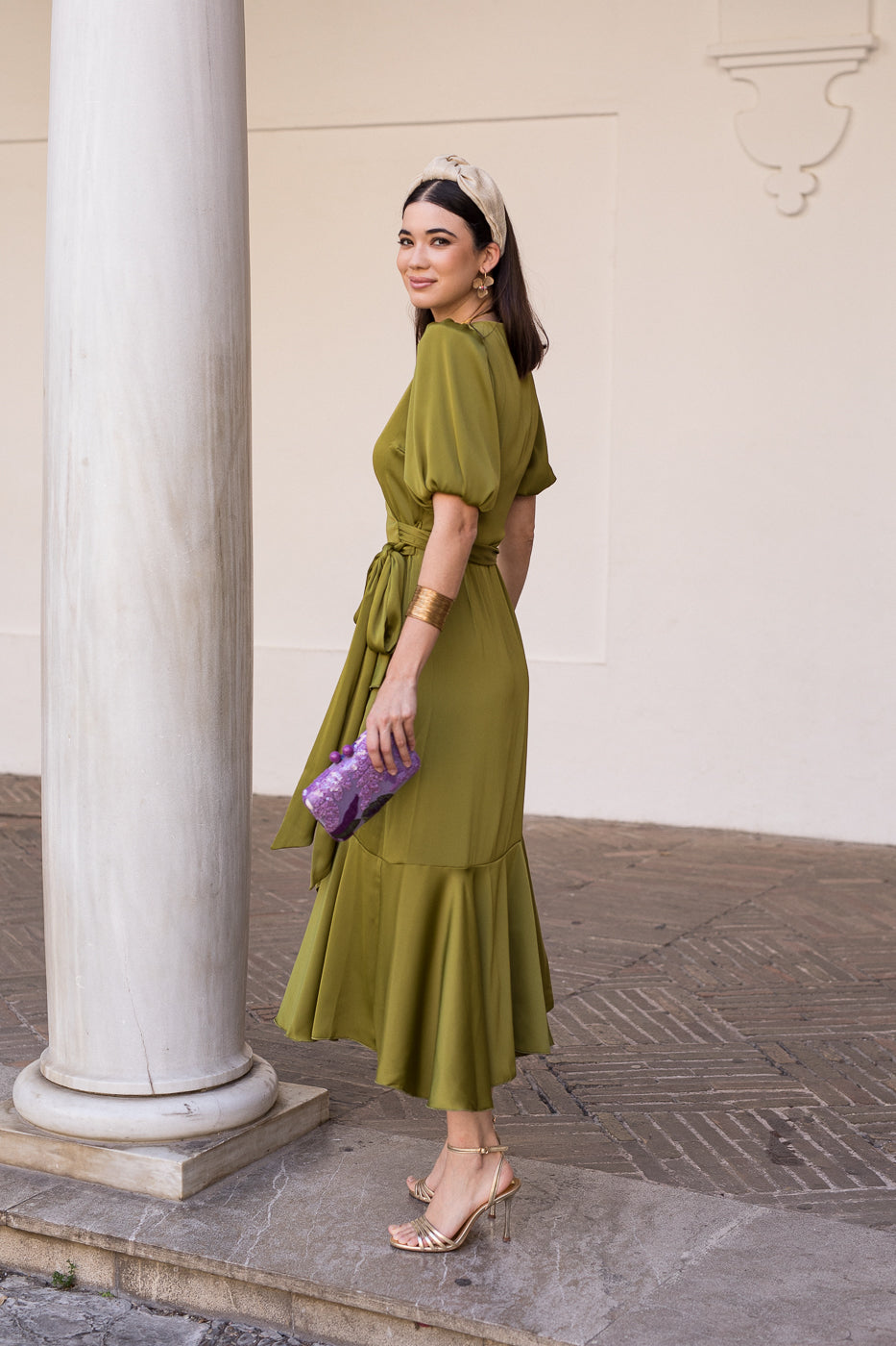 Vestido midi Lola Bordeaux