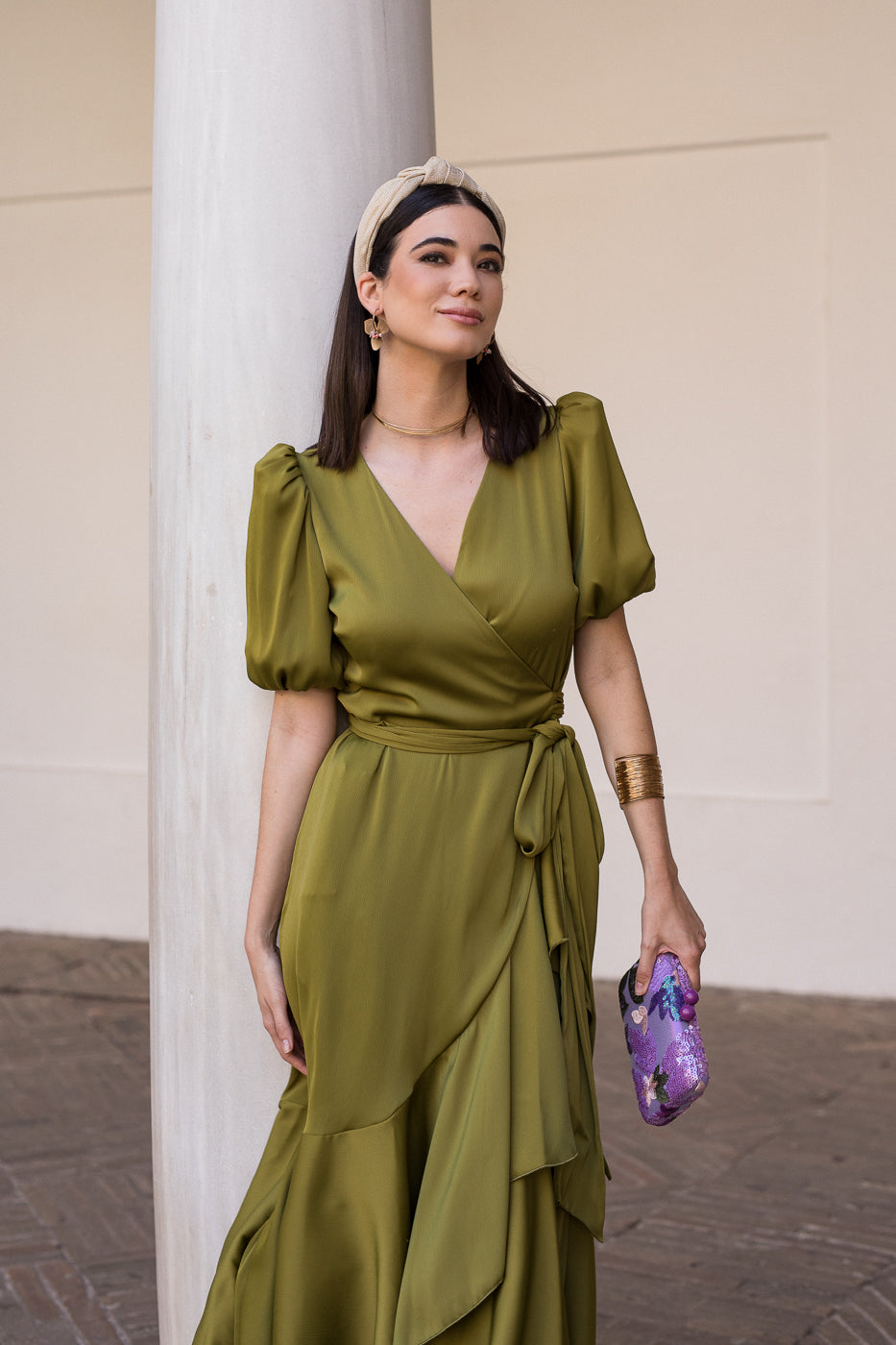 Vestido midi Lola Bordeaux