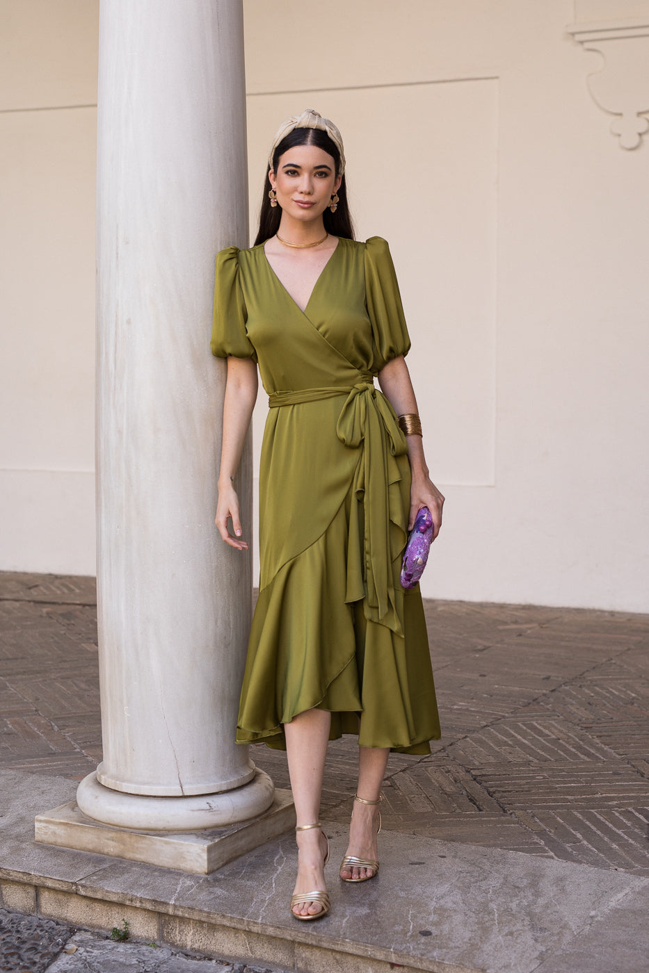 Vestido midi Lola Bordeaux