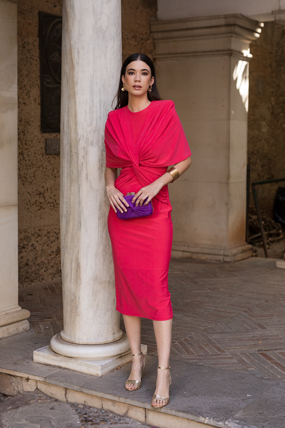 Vestido midi Lola Bordeaux