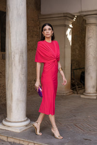Vestido midi Lola Bordeaux
