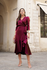 Vestido midi Lola Bordeaux