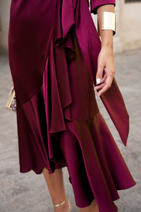 Vestido midi Lola Bordeaux