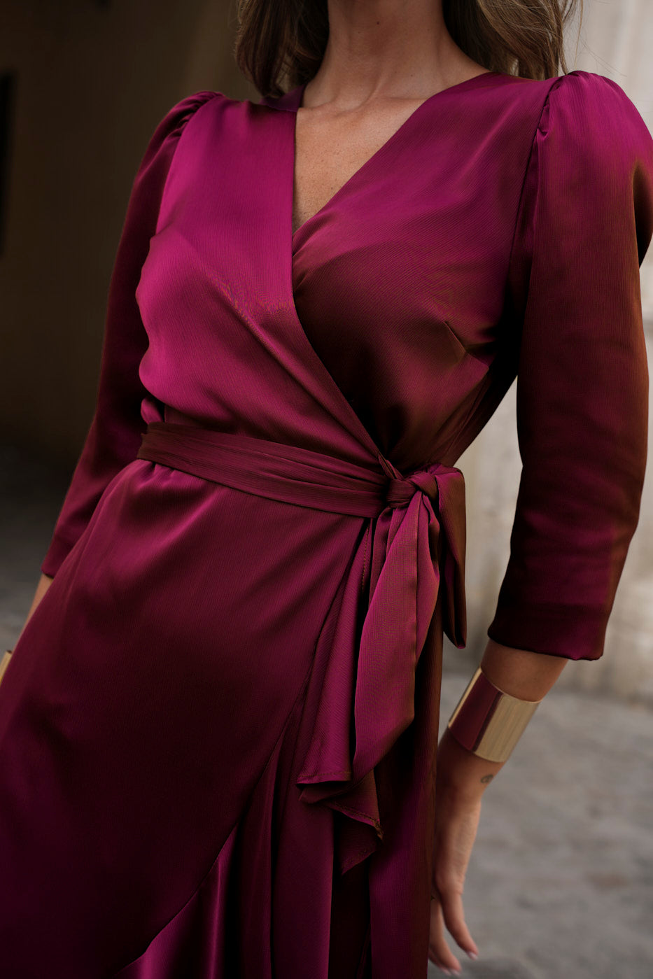 Vestido midi Lola Bordeaux