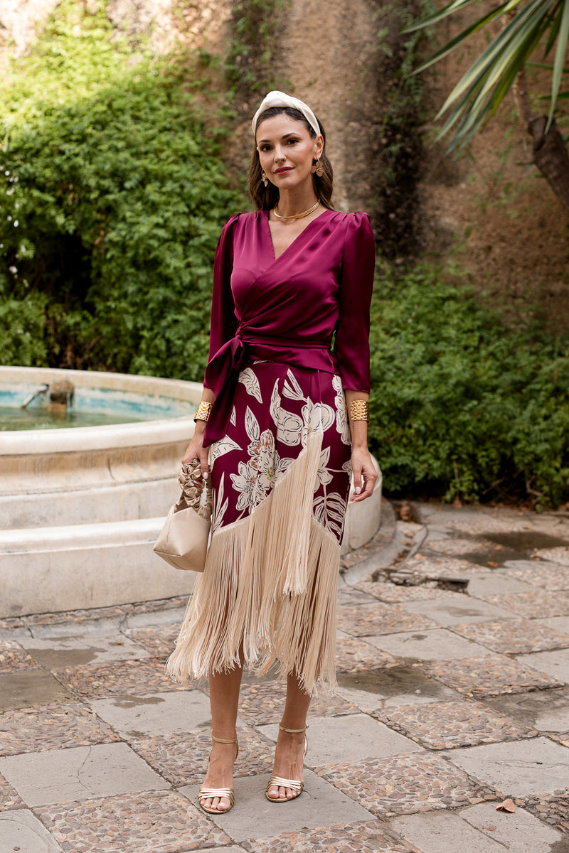 Vestido midi lolita com franjas