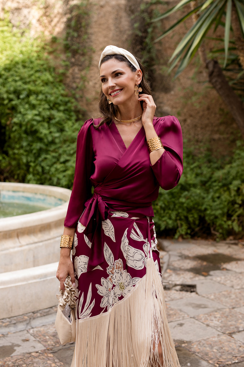 Vestido midi lolita com franjas