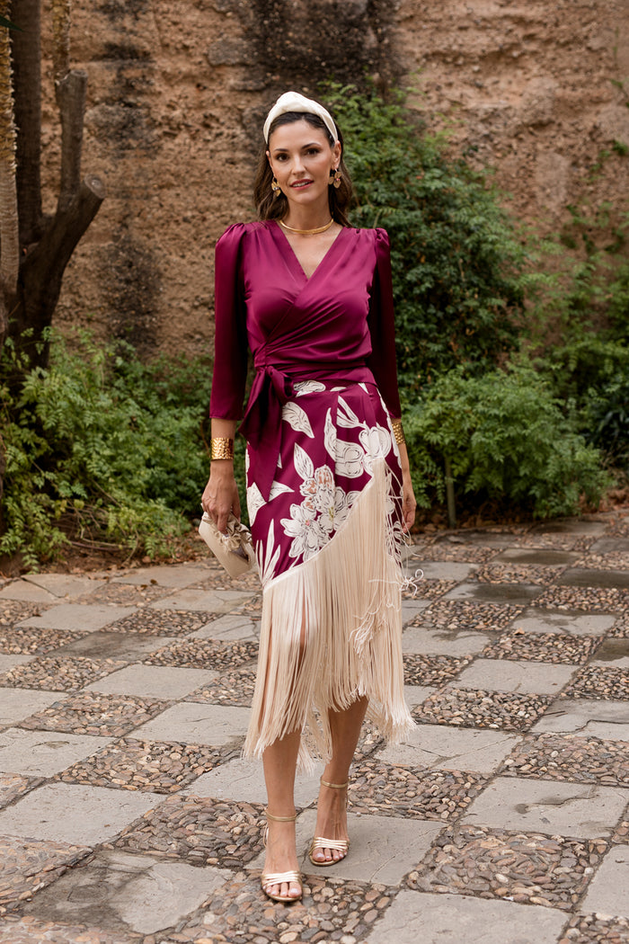 Vestido midi lolita com franjas