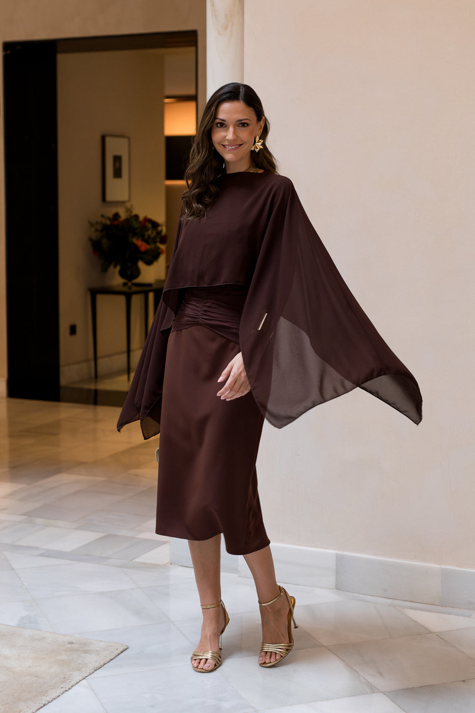 Capa de chiffon azul marinho