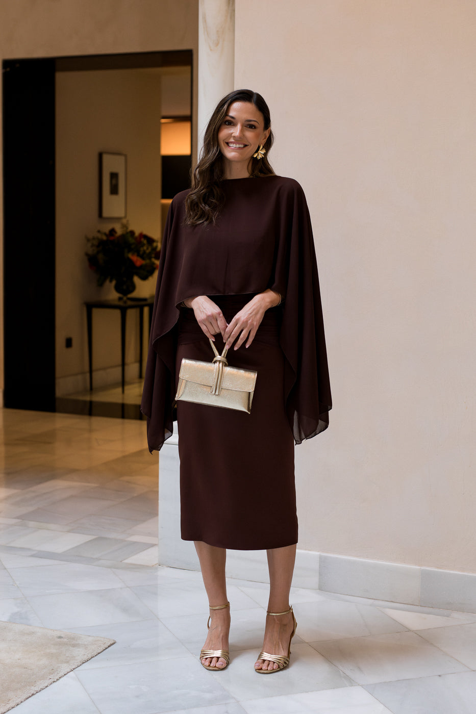 Capa de chiffon azul marinho