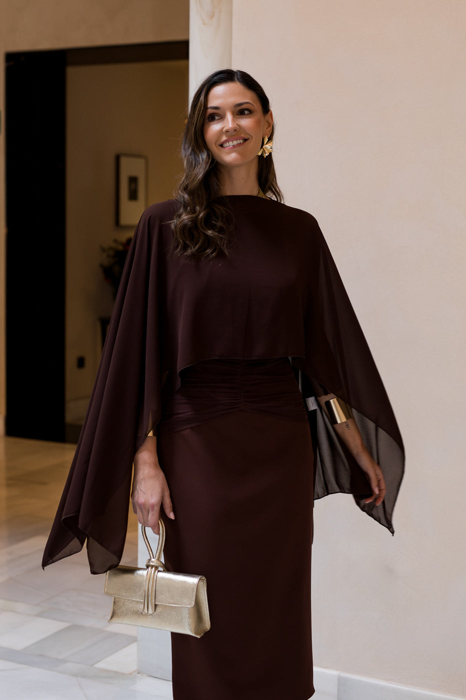 Capa de chiffon azul marinho