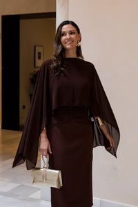 Capa de chiffon azul marinho