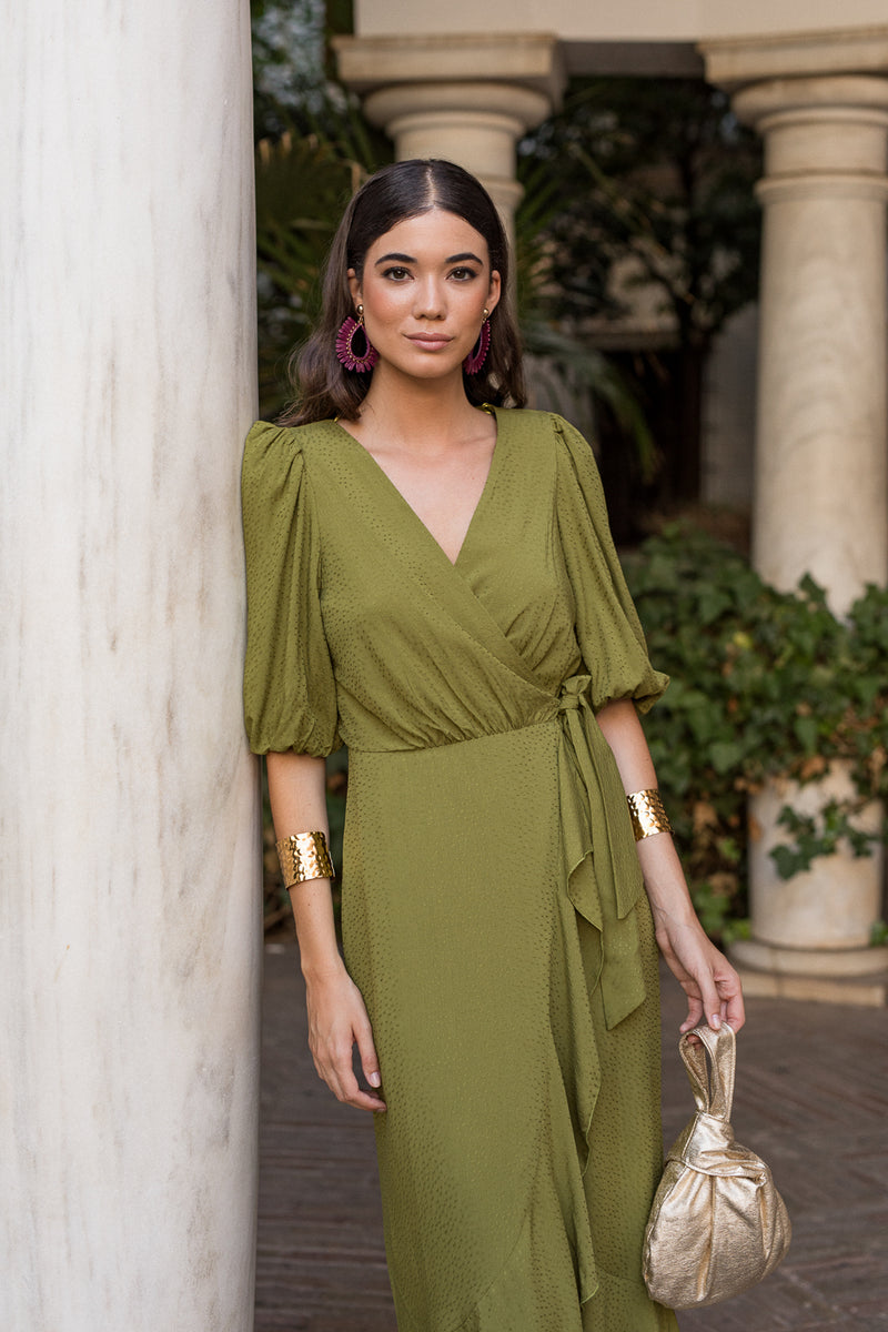 Vestido midi Lola Bordeaux