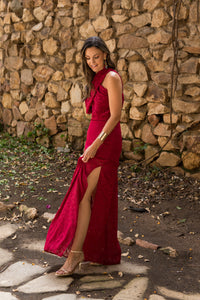 Vestido midi longo drapeado turquesa - ÚLTIMAS UNIDADES