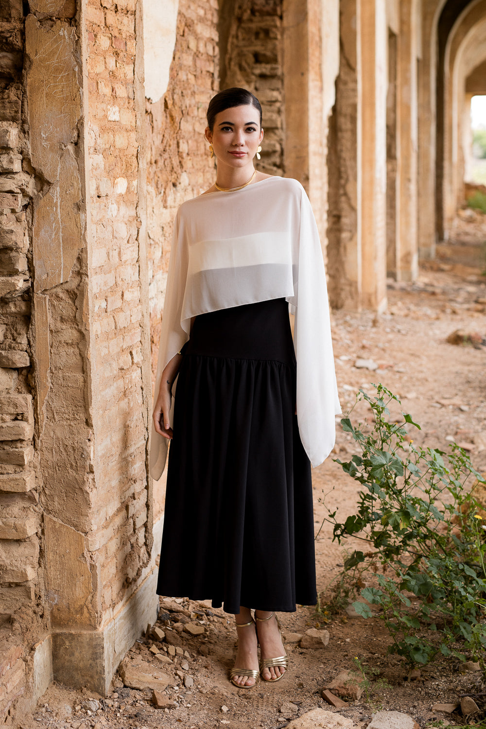 Vestido midi Lola Bordeaux
