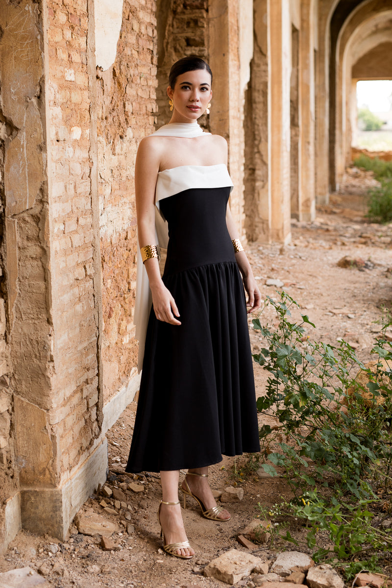 Vestido midi Lola Bordeaux