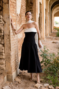 Vestido midi Lola Bordeaux