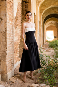Vestido midi Lola Bordeaux