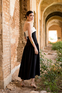 Vestido midi Lola Bordeaux