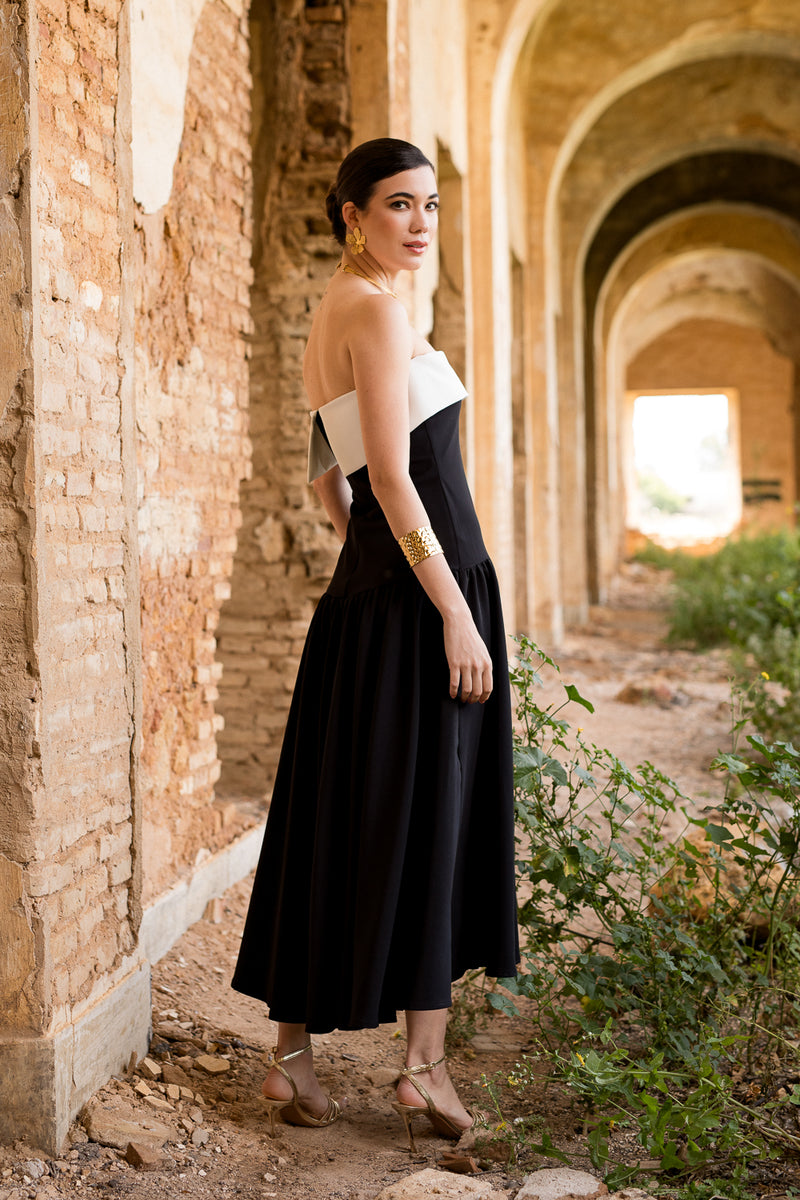 Vestido midi Lola Bordeaux