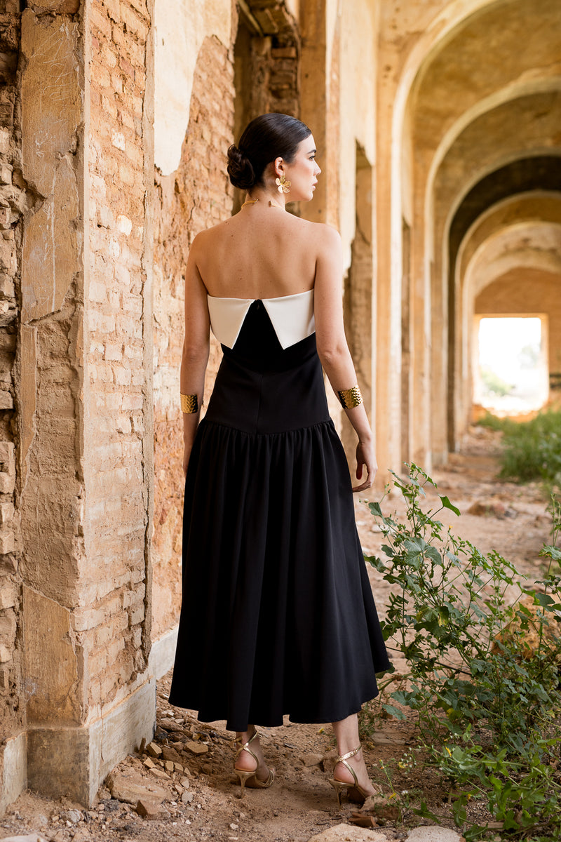 Vestido midi Lola Bordeaux