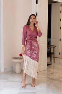 Vestido midi lolita com franjas