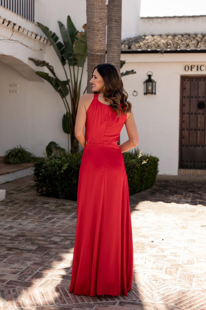 Vestido Flor Maxi Halter