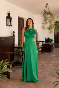 Vestido Flor Maxi Halter