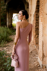 Novo vestido midi drapeado turquesa