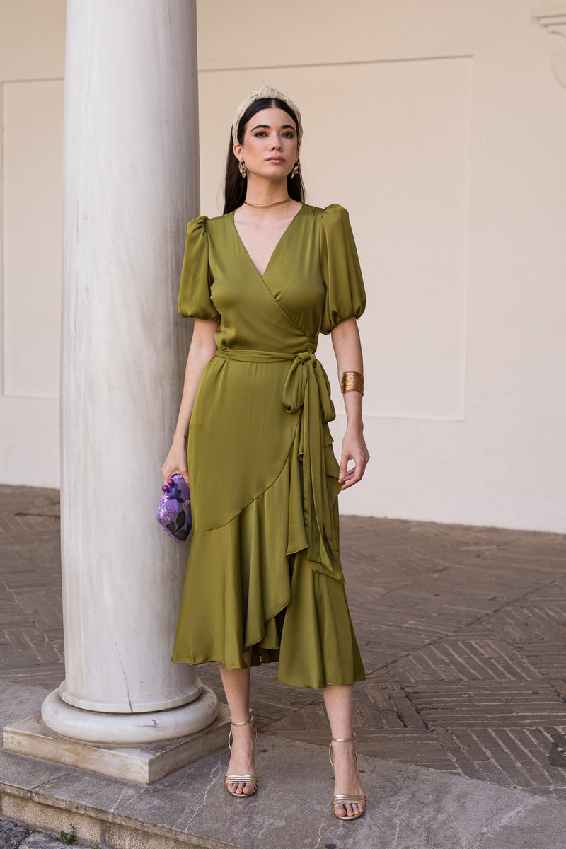 Vestido midi Lola Bordeaux