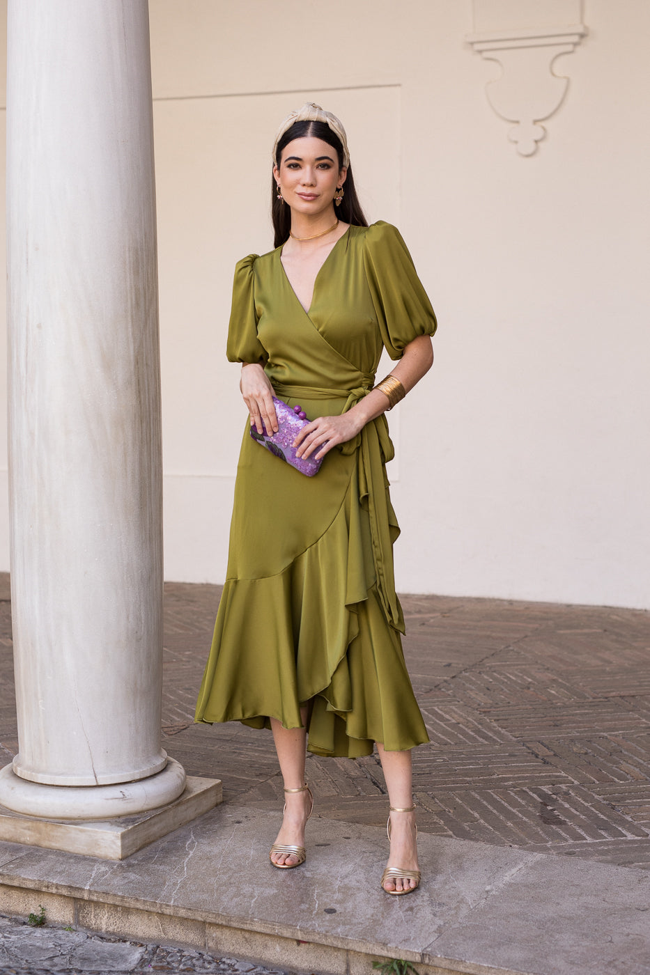 Vestido midi Lola Bordeaux