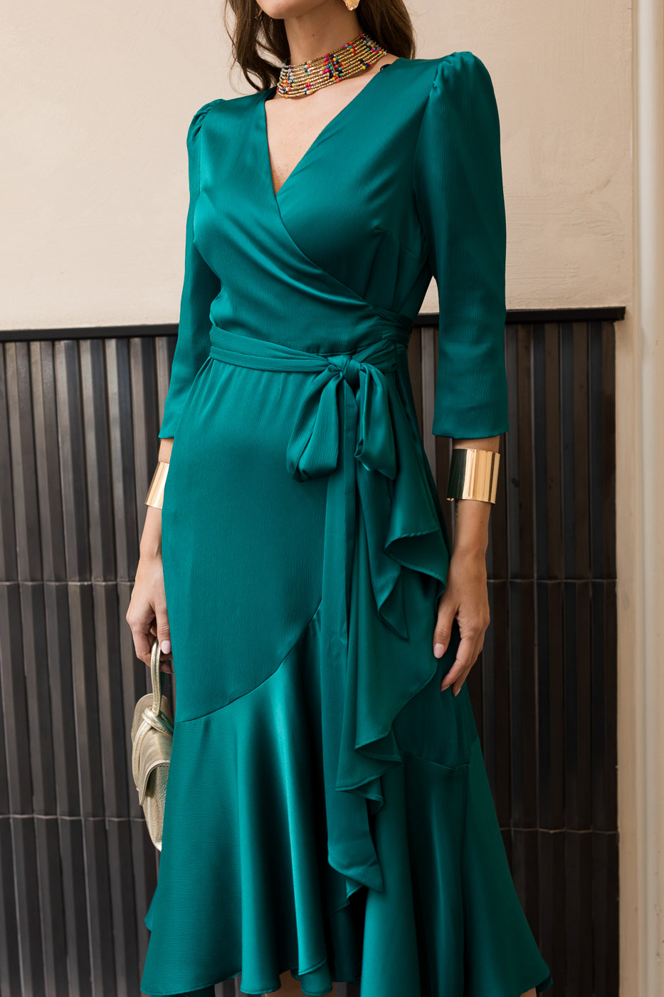 Vestido midi Lola Bordeaux