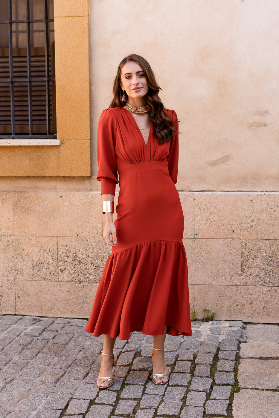 Vestido midi lolita com franjas