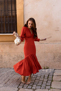 Vestido midi lolita com franjas