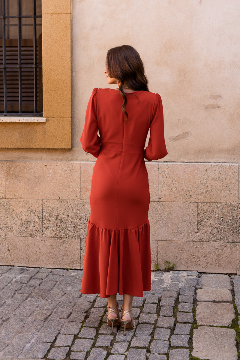 Vestido midi lolita com franjas