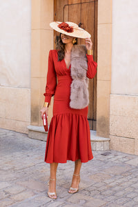 Vestido midi lolita com franjas