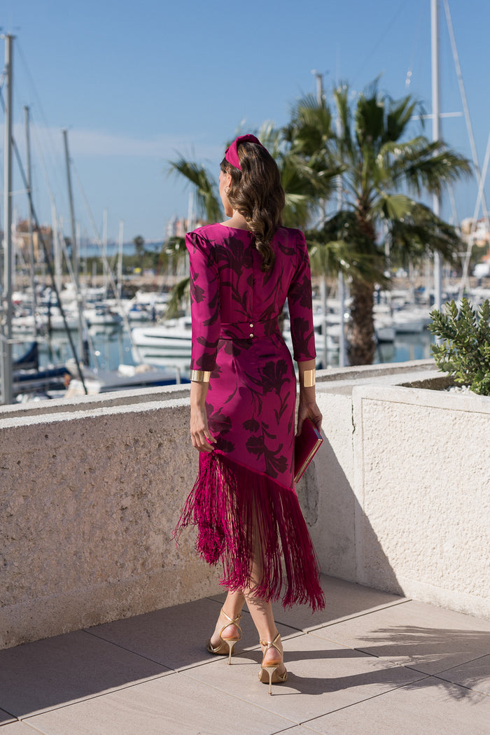 Vestido midi lolita com franjas