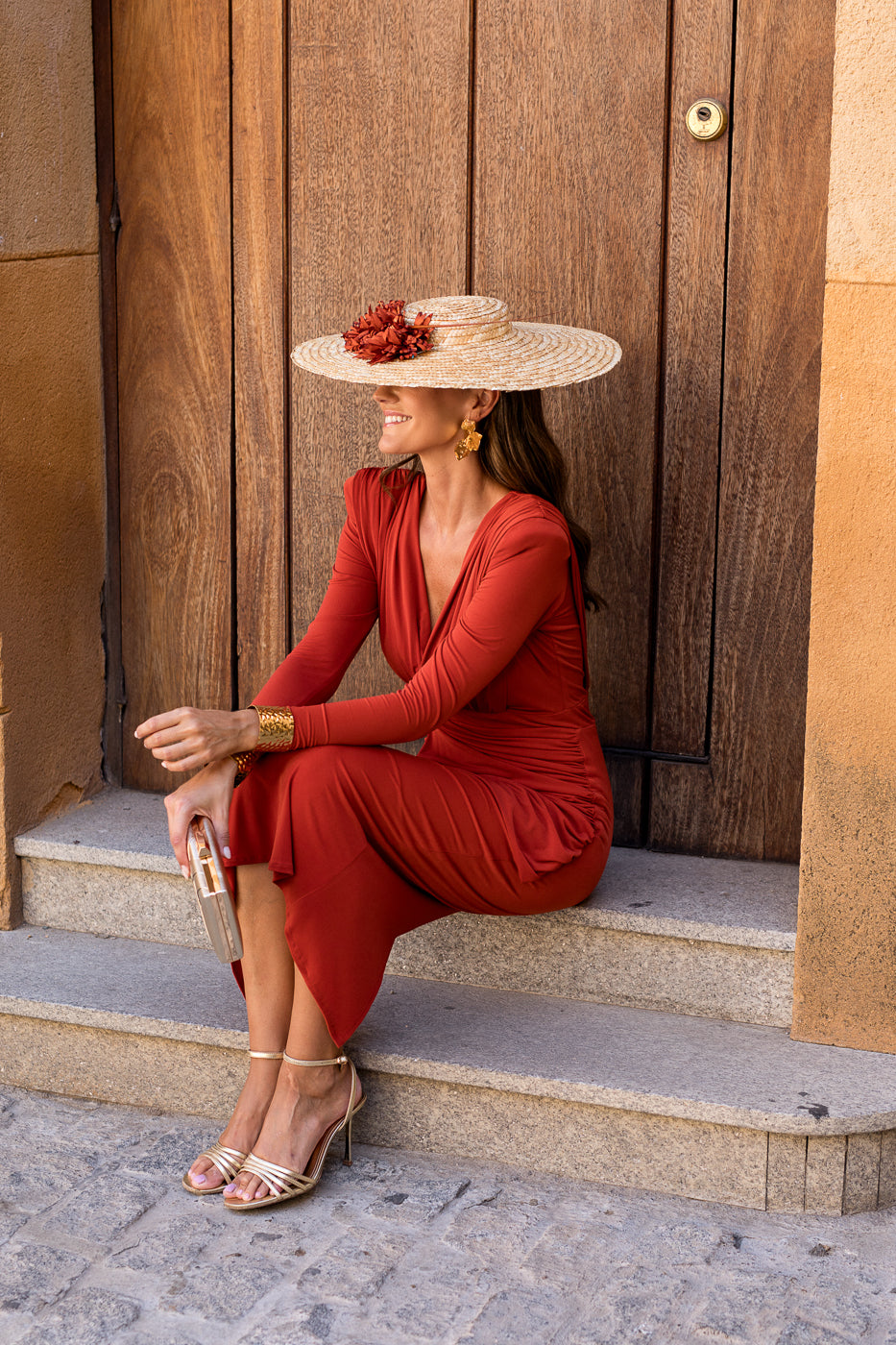 Vestido midi assimétrico Petúnia buganvílias