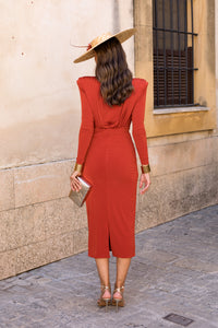Vestido midi assimétrico Petúnia buganvílias