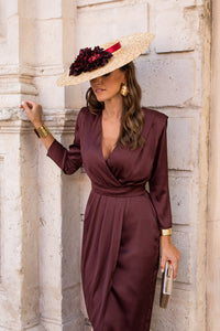 Vestido midi Lola Bordeaux