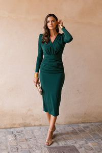 Vestido midi assimétrico Petúnia buganvílias