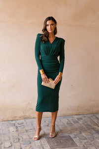 Vestido midi assimétrico Petúnia buganvílias