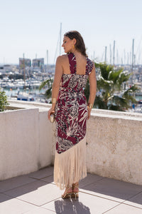 Vestido midi lolita com franjas