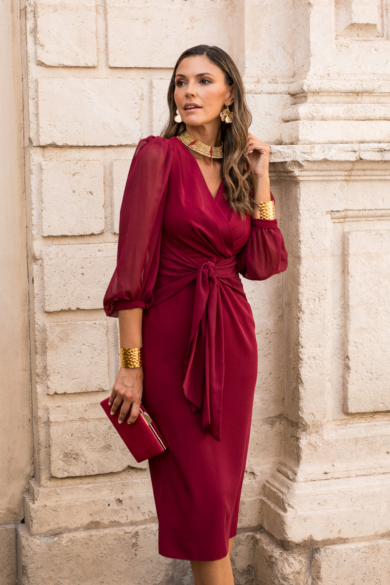 Novo vestido midi drapeado turquesa