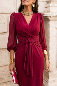 Novo vestido midi drapeado turquesa