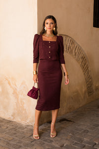 Vestido midi lolita com franjas