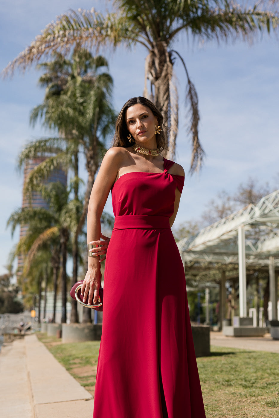 Vestido midi longo drapeado turquesa - ÚLTIMAS UNIDADES