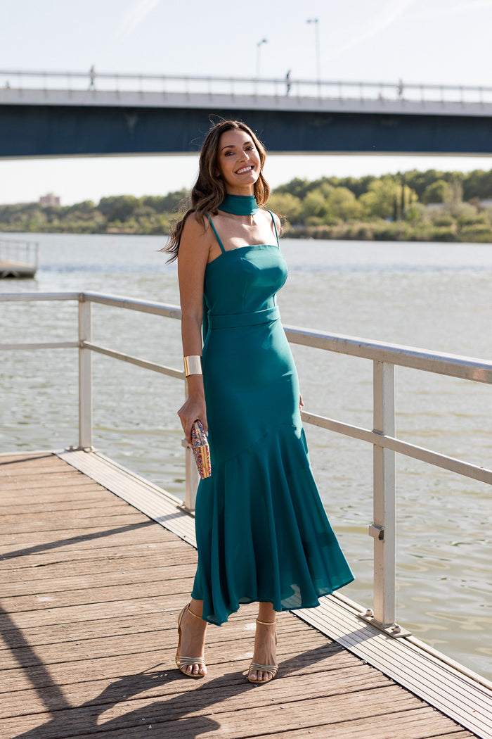 Vestido midi lolita com franjas