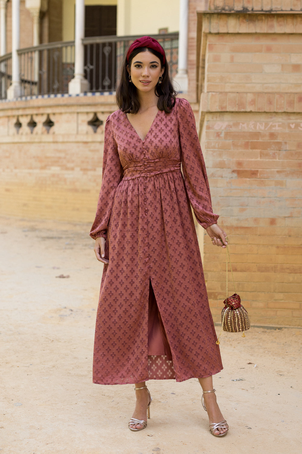 Vestido midi Almansa nude